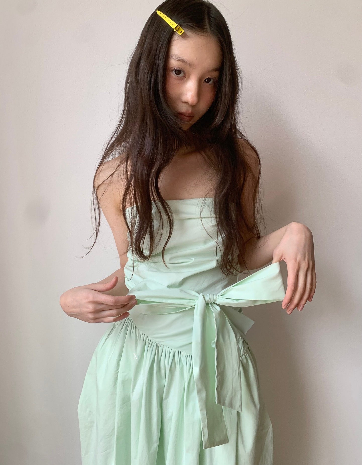 Strapless Cocoon one-piece- Mint - atelier hibito