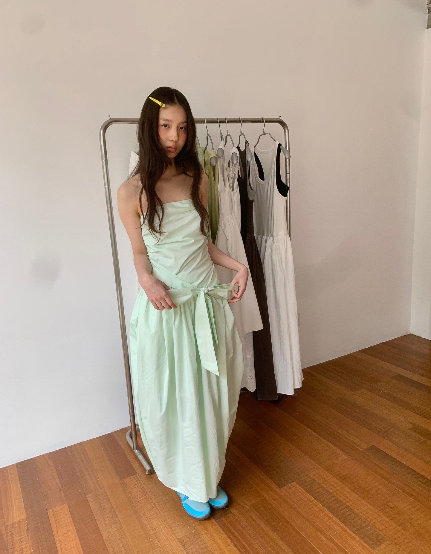 Strapless Cocoon one-piece- Mint - atelier hibito