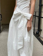 Strapless Cocoon one-piece - White - atelier hibito