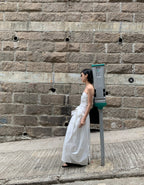 Strapless Cocoon one-piece - White - atelier hibito