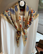-THE Botanical- Flower Scarf - Beige - atelier hibito