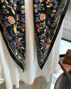 -THE Botanical- Flower Scarf -black - atelier hibito