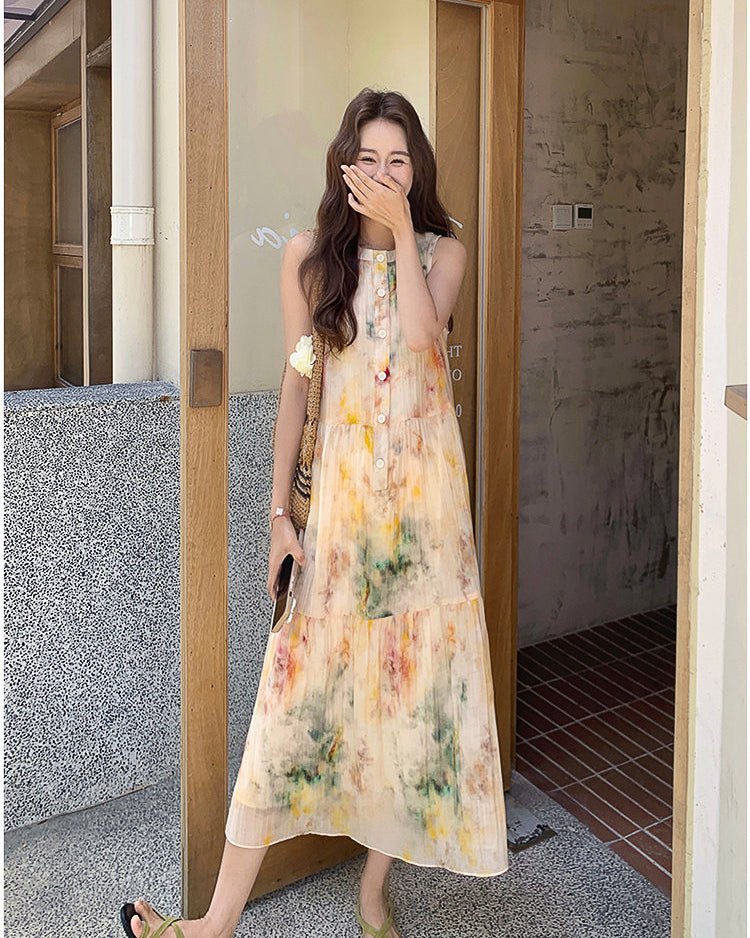 Watercolor Floral One-piece - atelier hibito