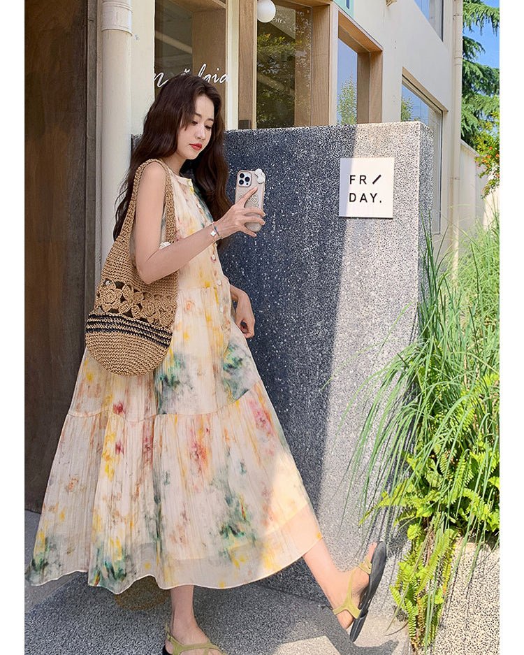 Watercolor Floral One-piece - atelier hibito