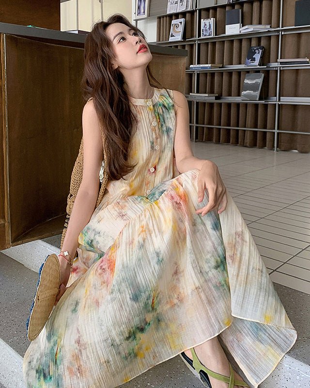 Watercolor Floral One-piece - atelier hibito