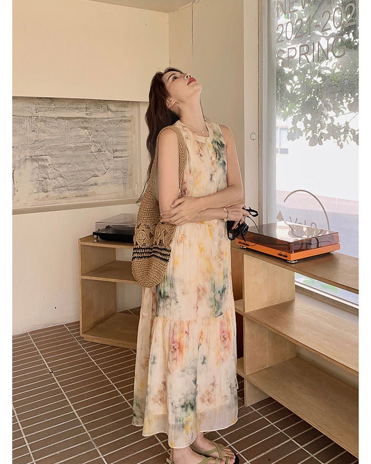 Watercolor Floral One-piece - atelier hibito